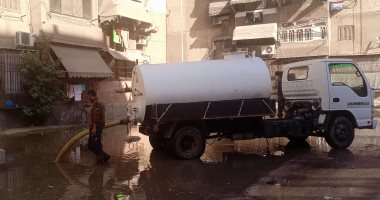 كسر ماسورة مياه عمومية بحى الزهور في بورسعيد 