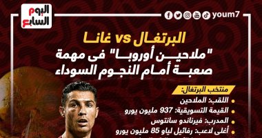 البرتغال vs غانا.. ملاحين أوروبا فى مهمة صعبة أمام النجوم السوداء "إنفوجراف"