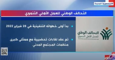 "إكسترا نيوز" تعرض تقريرا للتعريف بالتحالف الوطنى للعمل الأهلى التنموى