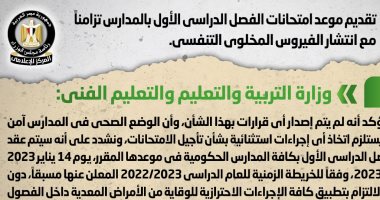 الحكومة تنفى تقديم موعد امتحانات الترم الأول بالمدارس بسبب الفيروس المخلوى