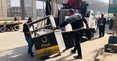 رفع الإشغالات على الطريق العام فى حملة مكبرة بأحياء الوراق وجنوب الجيزة والهرم