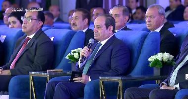 الرئيس السيسى: المزارع يقدر يرعى سلالات ماشية جديدة تجيب 25 كيلو لبن بدلا من 5