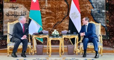 الرئيس السيسى وعاهل الأردن يتوافقان حول تعزيز جهود تقديم الدعم الكامل للأشقاء بفلسطين