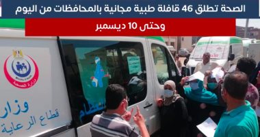 الصحة تطلق 46 قافلة مجانية بالمحافظات حتى 10 ديسمبر.. فيديو