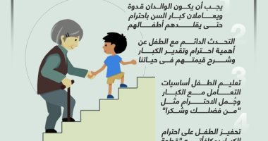 أخلاقنا الجميلة.. 4 نصائح ذهبية لتعليم الطفل احترام كبار السن (إنفوجراف)