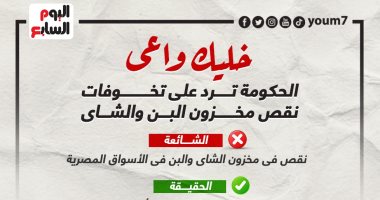 خليك واعى.. الحكومة ترد على تخوفات نقص مخزون البن والشاى.. إنفوجراف