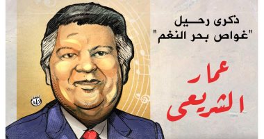 غواص بحر النغم.. ذكرى رحيل عمار الشريعى فى كاريكاتير اليوم السابع