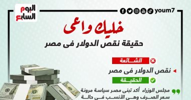 خليك واعى  .. حقيقة نقص الدولار في مصر.. إنفوجراف
