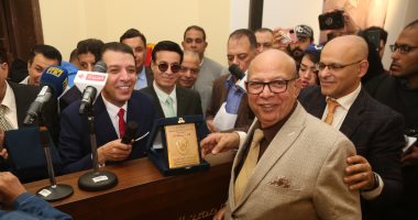 مجدى صابر ونادية مصطفى يحضران احتفالية تجديد نقابة الموسيقيين