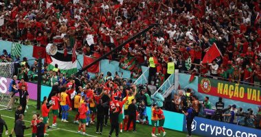 احتفالات هيستيرية لنجوم المغرب بعد التأهل لنصف نهائى كأس العالم.. صور