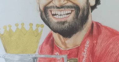 مجدى يعقوب ومحمد صلاح.. لوحات فنية تبرز موهبة طالب ثانوي فى الرسم (صور)