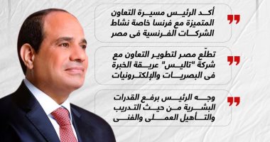 تأهيل للقدرات البشرية.. توجيهات الرئيس السيسي على هامش لقاء رئيس شركة تاليس