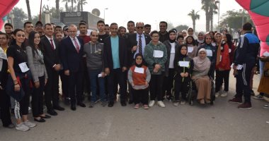 انطلاق الماراثون الرياضى بجامعة حلوان بمشاركة 1000 طالب