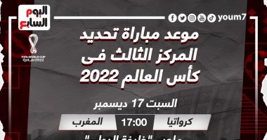 موعد مباراة تحديد المركز الثالث فى كأس العالم 2022 بين كرواتيا ضد المغرب