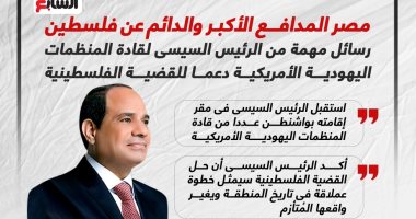 مصر المدافع الأكبر والدائم عن فلسطين.. رسائل مهمة من الرئيس السيسى لقادة المنظمات اليهودية الأمريكية (إنفوجراف)