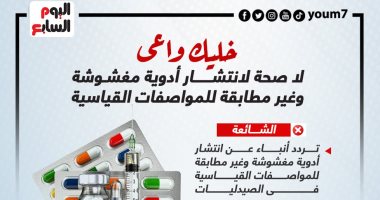 خليك واعى.. لا صحة لانتشار أدوية مغشوشة وغير مطابقة للمواصفات القياسية