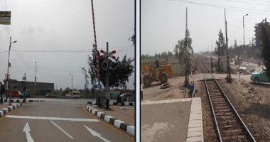 تطوير مزلقانات ومحطات وإشارات السكة الحديد.. صور