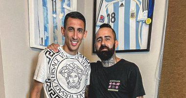 وشم كأس العالم يزين قدم دي ماريا بعد التتويج مع الأرجنتين 