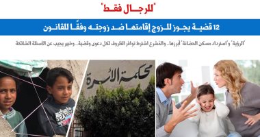 "للرجال فقط".. 12 قضية يجوز للزوج إقامتها ضد زوجته وفقا للقانون.. عن برلماني