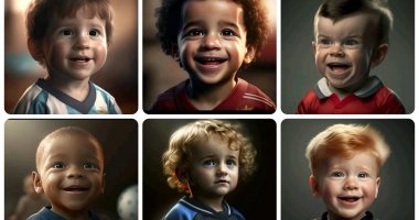 ميسى ومحمد صلاح.. نجوم كرة القدم العالميون فى الطفولة بالذكاء الاصطناعى