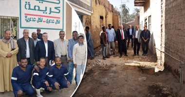 "حياة كريمة" بقرى الأقصر.. المحافظ يتابع مشروع تطوير قرية النجوع فى إسنا.. تواصل العمل بالصرف الصحى وإنشاء لوحة توزيع كهرباء بالنمسا.. وشركة المياه تنفذ الوصلات المنزلية للصرف بـ7 قرى بأرمنت و19 فى إسنا.. صور