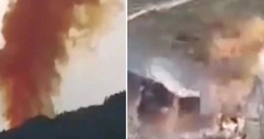 لغز غامض يحيط بحطام جسم مجهول يصدر دخانا برتقاليا فى الصين.. صور