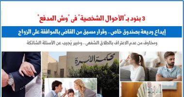 3 بنود بمشروع قانون الأحوال الشخصية فى "وش المدفع".. عن "برلمانى"