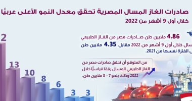 معلومات الوزراء: صادرات الغاز تحقق النمو الأعلى عربيا خلال أول 9 أشهر من 2022