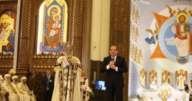 الرئيس السيسي مهنئا الأقباط بعيد الميلاد: يا رب السنة دى تبقى خير وسلام ومحبة