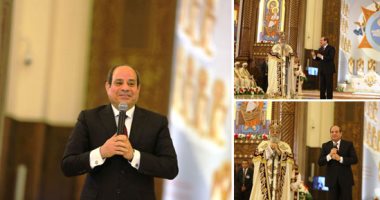 الرئيس السيسي مهنئًا الأقباط بعيد الميلاد: يا رب السنة دى تبقى خير وسلام ومحبة.. الرئيس للبابا تواضروس: دعواتكم الطيبة لينا ولمصر.. ويؤكد: لا يوجد شكل من أشكال التفرقة بيننا..  وإحنا مش بنخبى عليكم حاجة