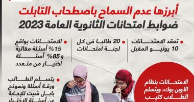مواعيد بدء امتحانات الثانوية العامة وضوابط عقد الاختبارات.. إنفوجراف