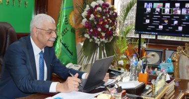 رئيس جامعة المنوفية يعقد مجلس الدراسات العليا "أون لاين"