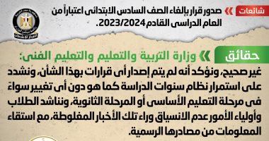 أخبار مصر.. الحكومة تنفى إلغاء الصف السادس الابتدائى فى العام الدراسى القادم