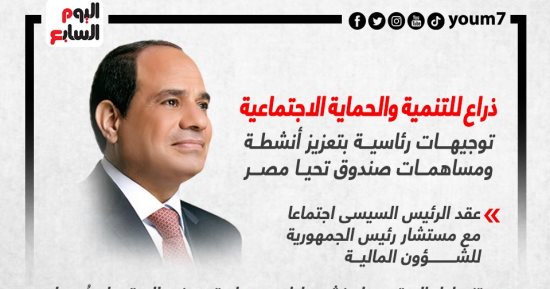 ذراع للتنمية والحماية الاجتماعية.. توجيهات رئاسية بتعزيز أنشطة صندوق تحيا مصر