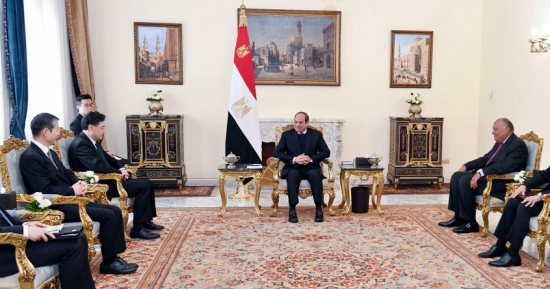 الرئيس السيسى يبحث مع وزير خارجية الصين تعزيز التعاون الثنائى بين البلدين.. يؤكد على المسار الممتد من التنسيق النموذجي بين الجانبين فى شتى المجالات..وتشين جانج: ندعم مصر فى جهود التنمية الشاملة ومكافحة الإرهاب
