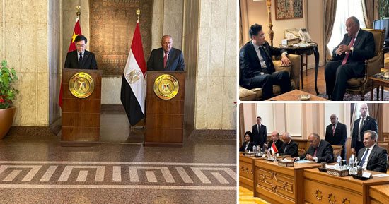 وزير الخارجية يشيد بالشراكة الاستراتيجية الشاملة مع الصين ودورها في دعم جهود مصر التنموية.. نتعاون مع بكين على أساس المصلحة المشتركة وعدم التدخل في شؤون الدول.. ووزير الخارجية الصيني: مصر دولة رائدة  فى المنطقة