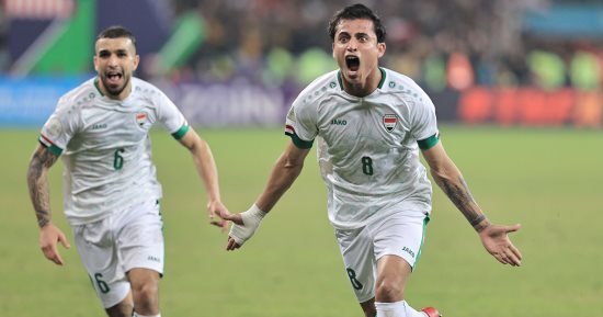 منتخب العراق يتفوق على عمان 1 - 0 فى الشوط الأول من نهائي خليجى 25