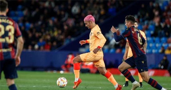 أتلتيكو مدريد يتأهل لربع نهائي كأس ملك إسبانيا بهدفين أمام ليفانتي