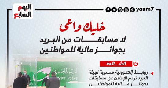 خليك واعى.. لا مسابقات من البريد بجوائز مالية للمواطنين (إنفوجراف)
