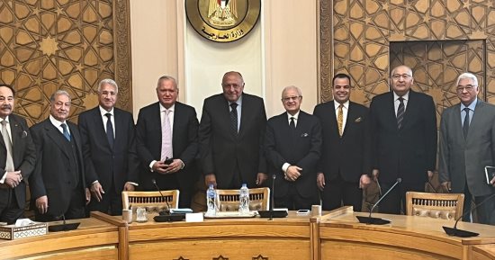 الوزير سامح شكرى يستقبل أعضاء إدارة المجلس المصرى للشئون الخارجية