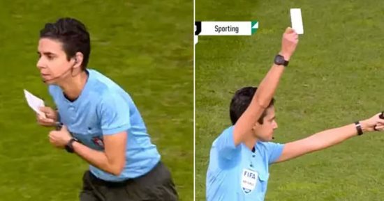 إشهار البطاقة البيضاء لأول مرة فى تاريخ كرة القدم بالدورى البرتغالى للسيدات