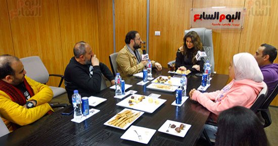 نجلاء بدر تحتفل بنجاح مسلسل "روليت" فى "اليوم السابع"