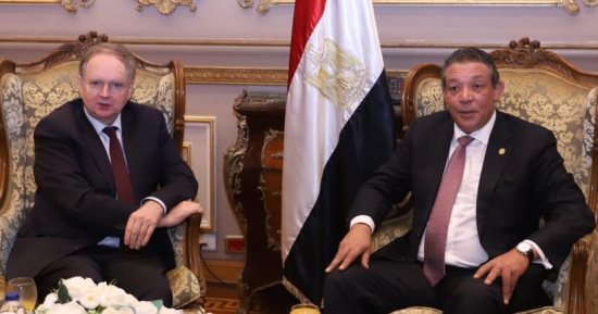 رئيس لجنة الشئون الخارجية بمجلس الشيوخ يستقبل سفير الاتحاد الأوروبى بمصر