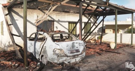 مستوطنون يهاجمون قرية جالوت جنوب شرقى نابلس ويحرقون عددا من المركبات
