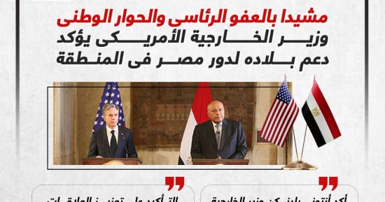 وزير الخارجية الأمريكى يؤكد دعم بلاده لدور مصر فى المنطقة.. إنفوجراف