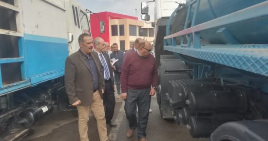 رئيس مياه القناة يتفقد أكبر اصطفاف لمعدات التعامل مع الأمطار والسيول 