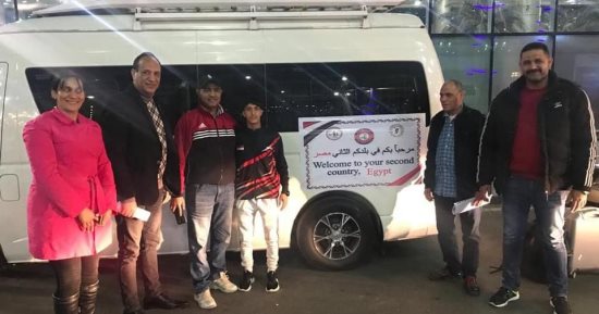 استقبال بعثات البطولة العربية لاختراق الضاحية بمطار القاهرة 