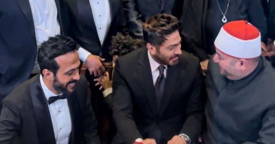 تامر حسنى للعريس أحمد عصام: كنت حاسس إنى في فرح ابنى