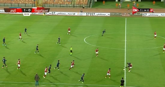 إنبى يتقدم على سيراميكا بهدف أحمد يوسف فى الشوط الأول