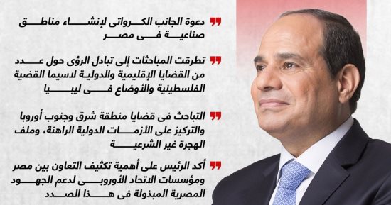 الرئيس السيسي يشيد بموقف كرواتيا فى دعم مصر سياسيا.. إنفوجراف